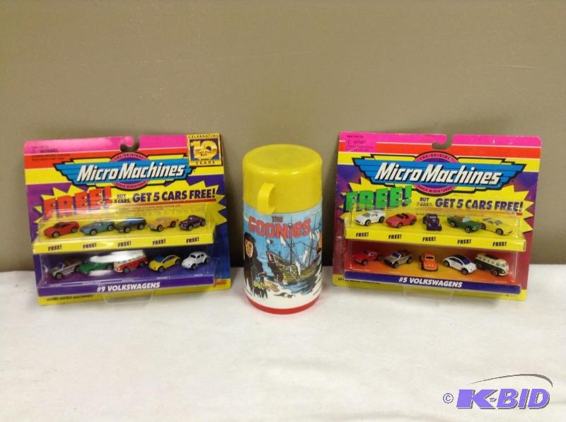 MicroMachines #5 & #9 Volkswagens and Goonies Thermos