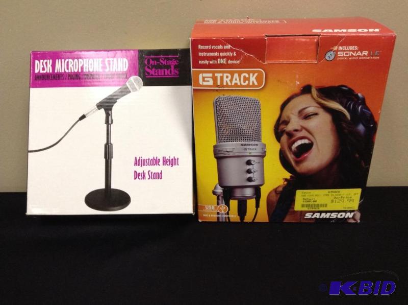 G Track Samson Microphone & Desk Microphone Stand