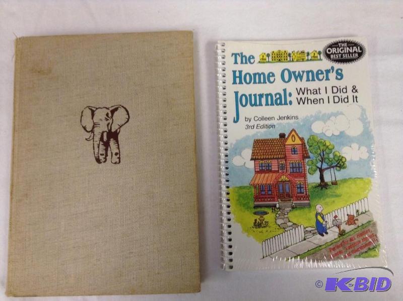 Lot of 2 books. German book on elephants and a home owners journal
