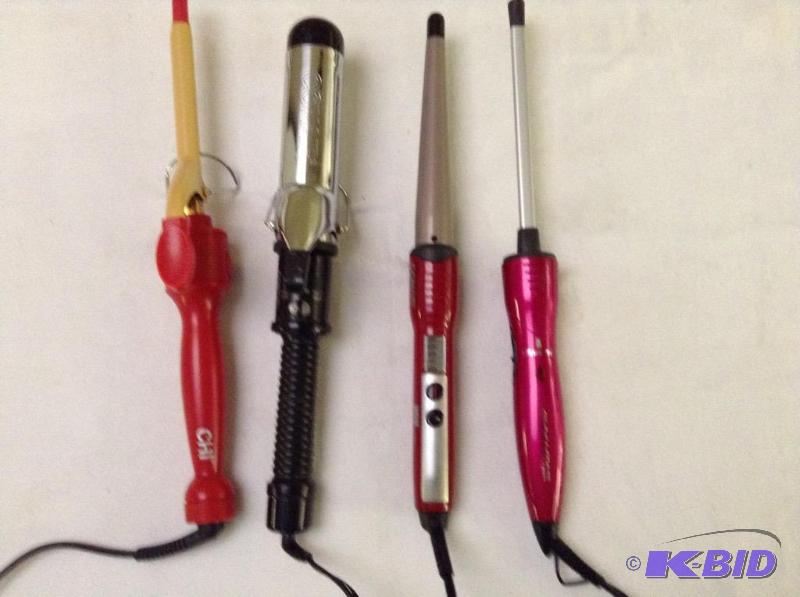 Lot of four curling irons