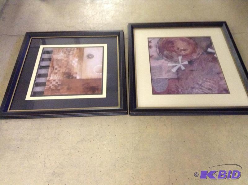 Lot of two large framed prints.