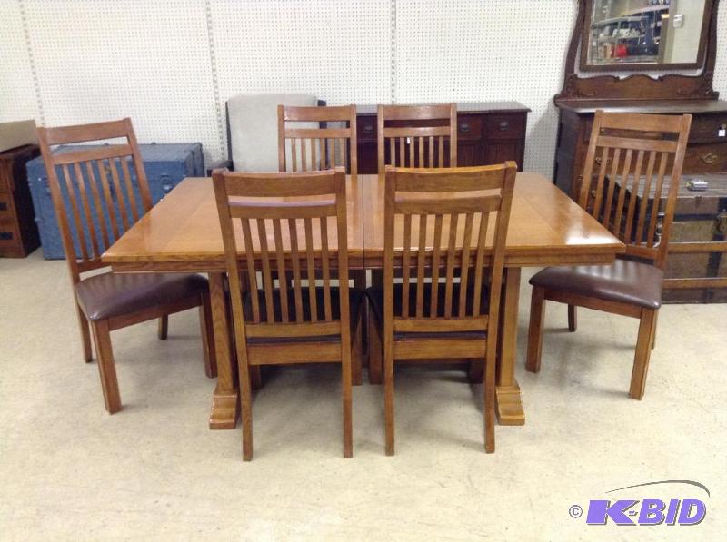 Mission Style Dining Table w 6 Chairs