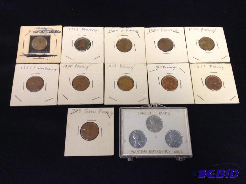 14 Vintage Pennies