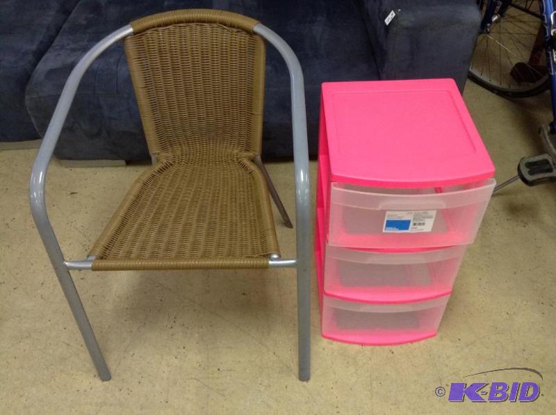Wicker Chair & Storage Organizer