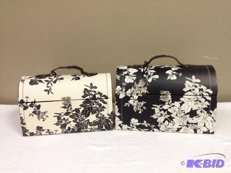 2 Decorative Lunch Box Type Boxes