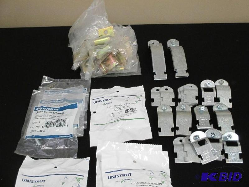 Lot of Runway wall clamps, pipe clamps