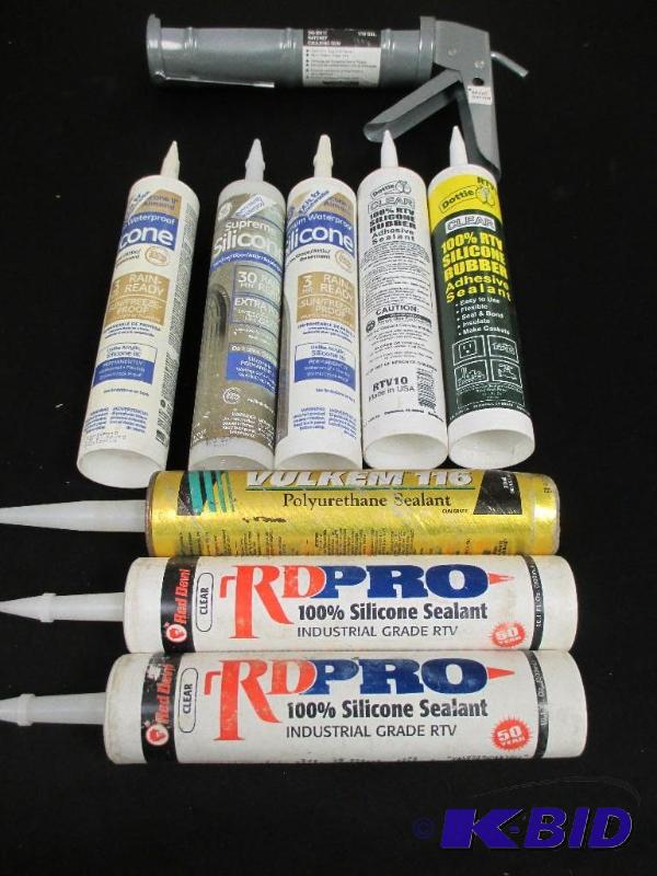 Lot of caulking gun and sealant