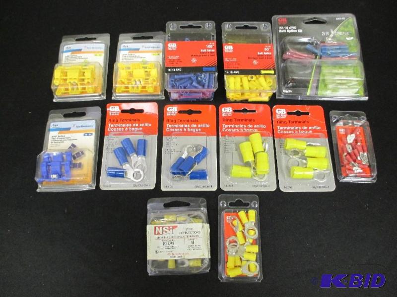Lot of butt splice, ring terminals, AMP splice connectors disconnect M
