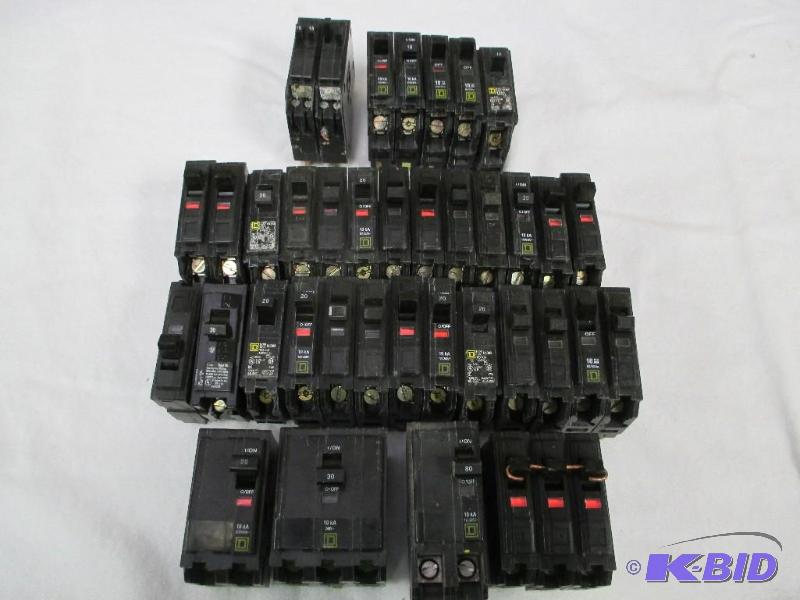 Large lot of used circuit breakers