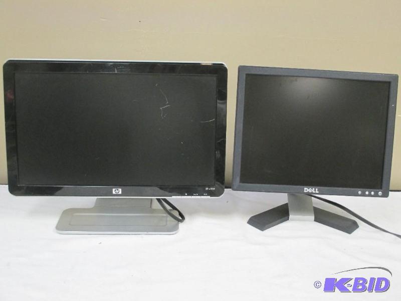 Two Computer Monitors - HP & Dell