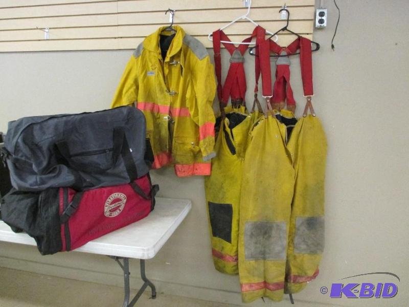 Firemans Turnout Gear - Jacket, 2 Pants & Bags