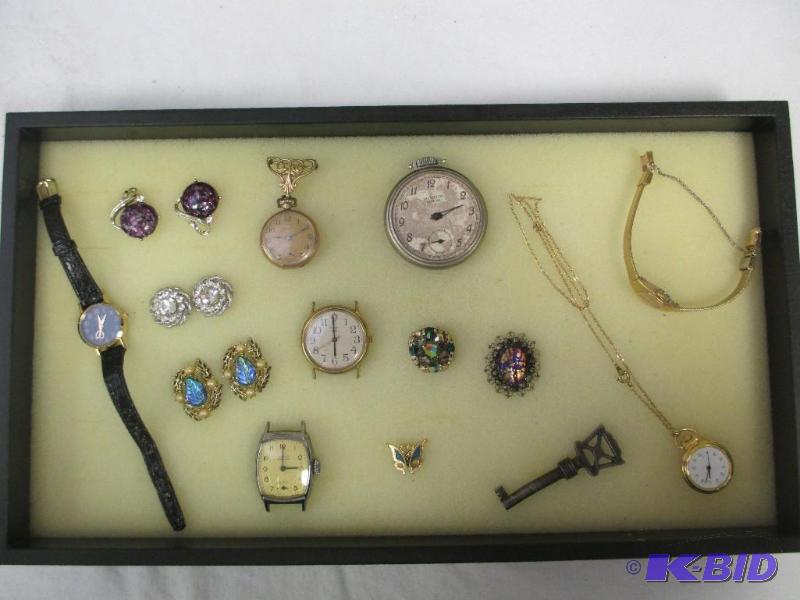 Lot of Jewelry - Pocket Watches, Watches & Sterling