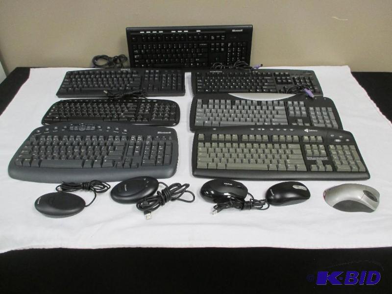 7 Computer Keyboards, 3 Computer Mice & 2 Wireless Receivers