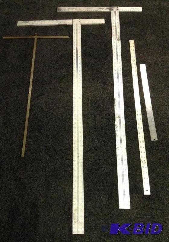 lot 75 image: Lot of Metal T Square Rulers