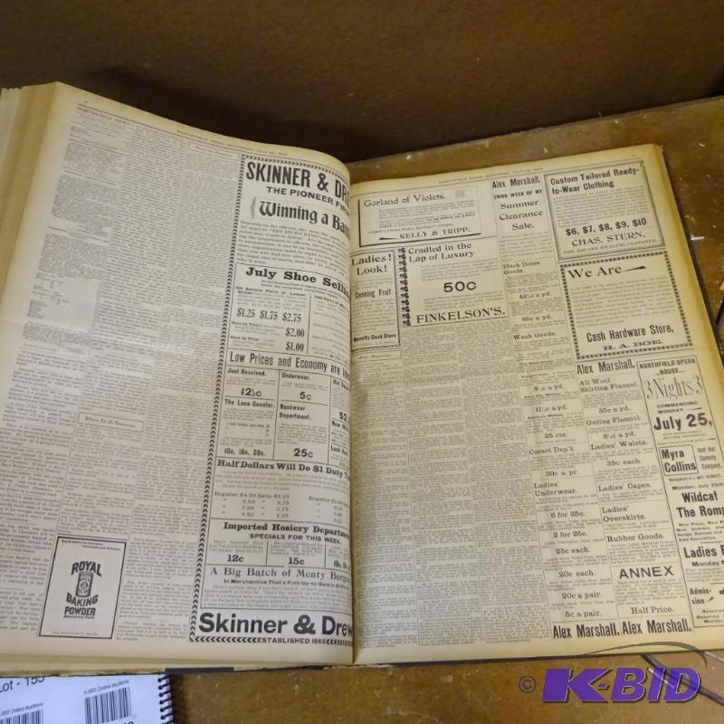 lot 156 image: Hard Cover Book of North Field News 1898...