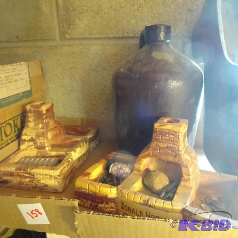 lot 158 image: Misc Items 2 Fireplaces, Wood Clog, Jug...