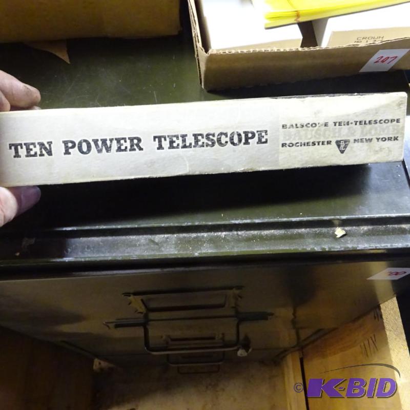 lot 210 image: Bausch and Lomb Ten Power Telescope...