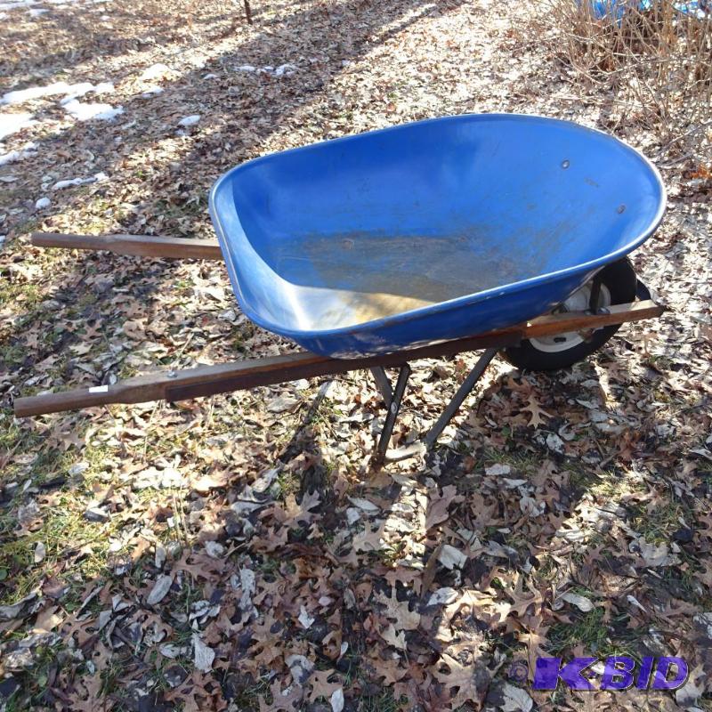 lot 242 image: Metal Two Wheel Barrow with Balloon Tires...