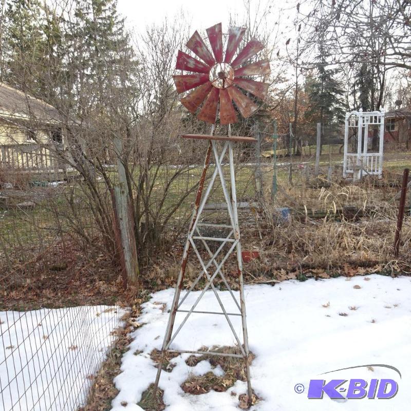 lot 283 image: Vintage Windmill Lawn Ornament 8 Tall. Spins...