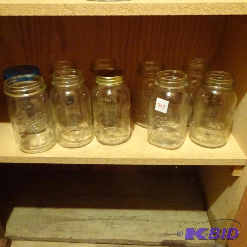 lot 345 image: 10 Large Canning Jars...
