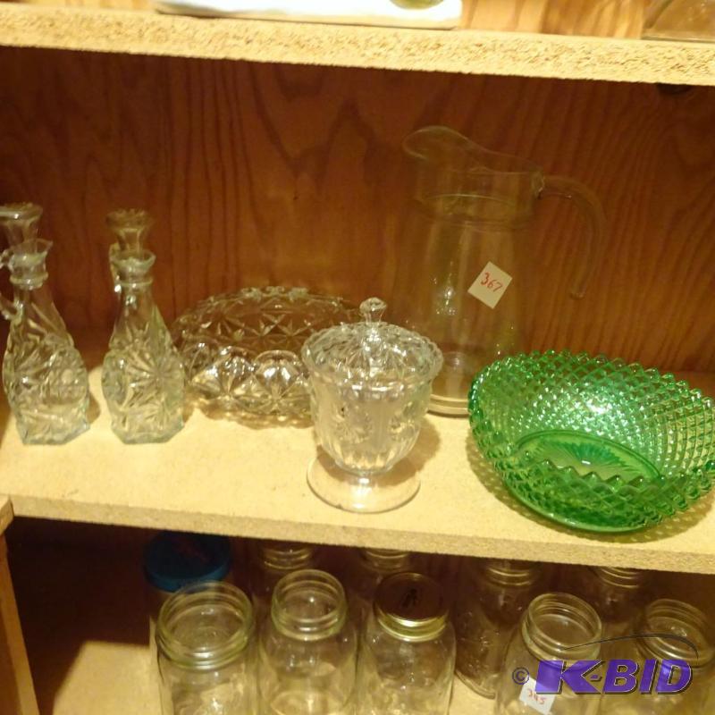 lot 367 image: Glass Pitcher Decorative Glassware...