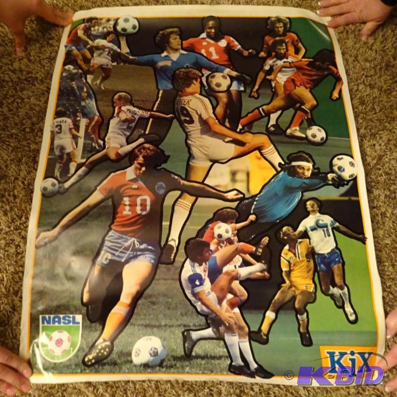 lot 381 image: NASL Soccer Poster DIstributed by Kix Ceral...