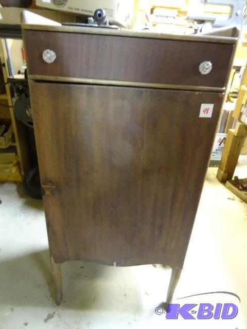lot 48 image: Vintage Cabinet with Door and Drawer 18 X 38 ...