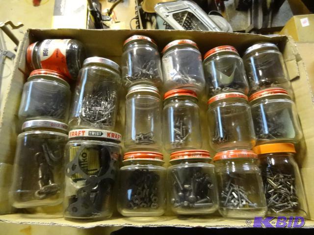lot 60 image: Lot of Jars with Screws and Nails...