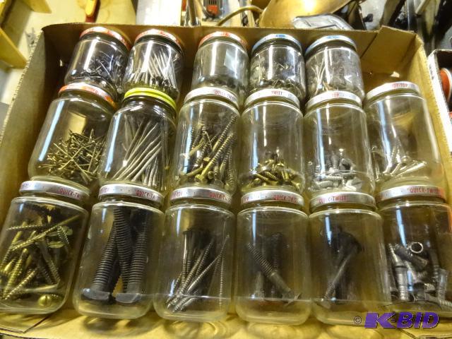 lot 62 image: Lot of Jars with Misc Hardware...