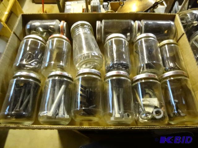 lot 65 image: Lot of Jars with Misc Hardware...
