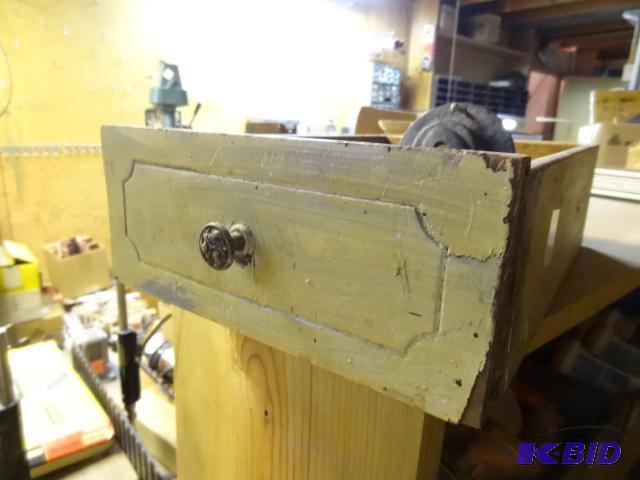 lot 86 image: Old Drawer wMisc Button pcs.Light Holder...