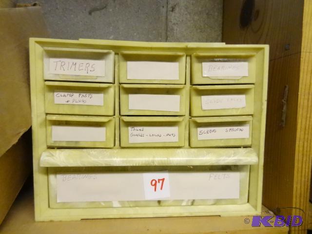 lot 97 image: Plastic Hardware Bin 9 Small Drawers 1 Large ...