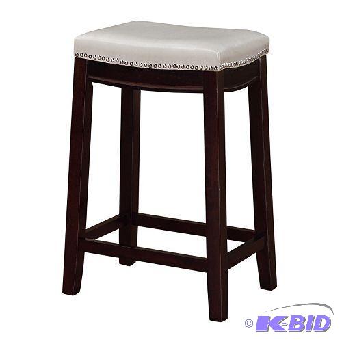 lot 109 image: Linon Allure Counter Stool Dove gray 55813KDGR-01-KD new