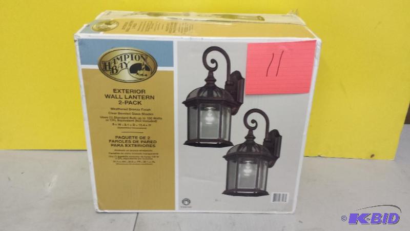 lot 11 image: Hampton Bay Experior Wall Lantern 2 Pack