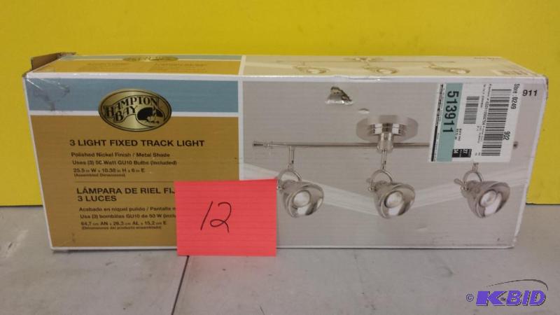 lot 12 image: Hampton Bay 3 Light Fixed Track Light