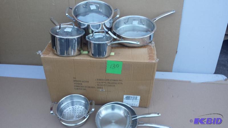 lot 130 image: Stainless Steel Cookware Set