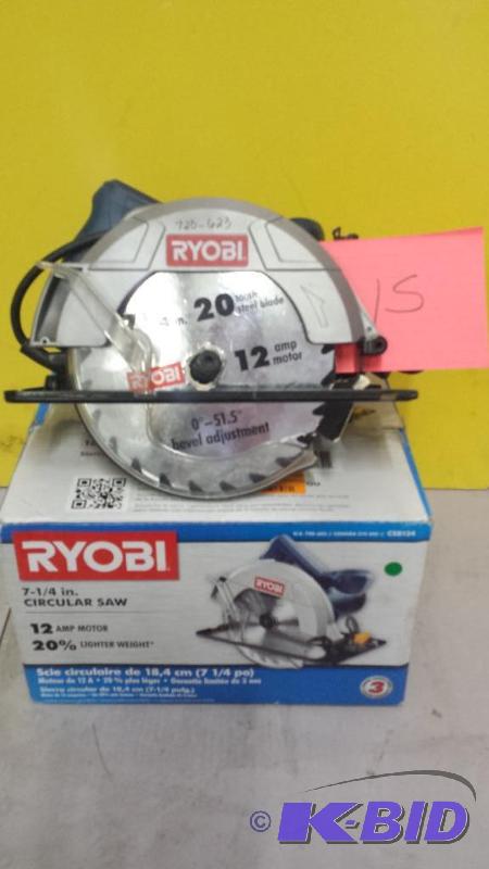 lot 15 image: Ryobi 7 14 in Circular Saw
