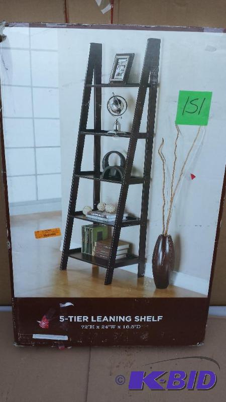 lot 151 image: 5 Tier Leaning Shelf