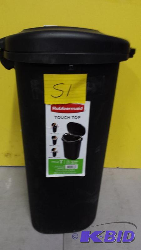 lot 51 image: Rubbermaid Touch Top Trash Can