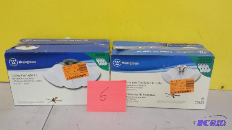 lot 6 image: Lot of 2 Westinghouse Ceiling Fan Lights