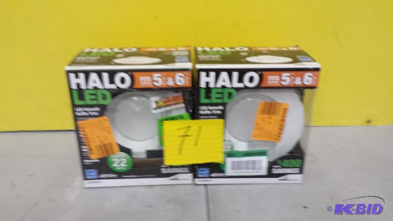 lot 71 image: Lot of 2 HALO LED Retrofit Baffle Trim
