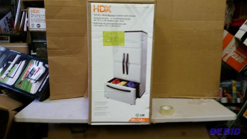 lot 77 image: HDX 29 WIDE STORAGE CABINET WITH DRAWER