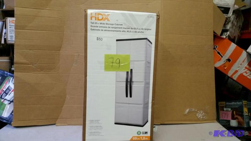 lot 78 image: HDX 25 WIDE STORAGE CABINET WITH DRAWER