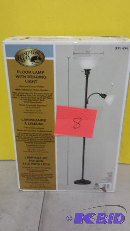 lot 8 image: Hampton Bay  Floor Lamp with Reading Light New