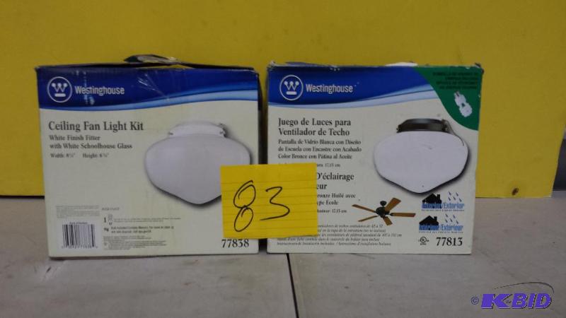 lot 83 image: Lot of 2 Westinghouse Ceiling Fan Kits