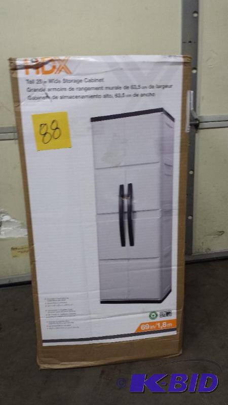 lot 88 image: HDX Tall 25 in Wide Storage Cabinet