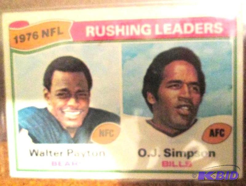 lot 10 image: 1977 Topps rushing leaders sports cards - Wal...