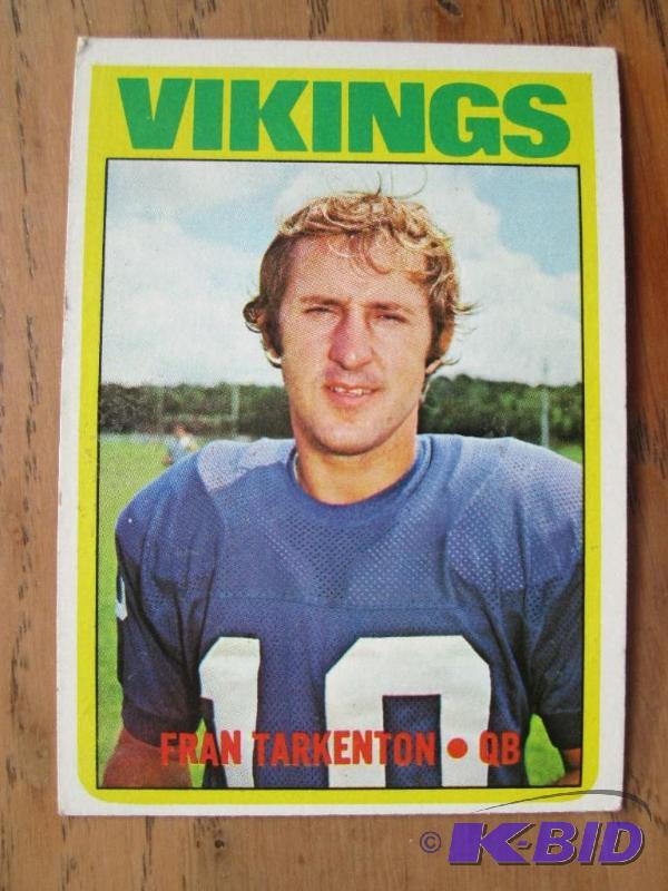 lot 101 image: 1972 Fran Tarkenton collector card...