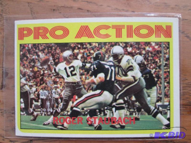 lot 102 image: 1972 Topps Roger Staubuch collector card...