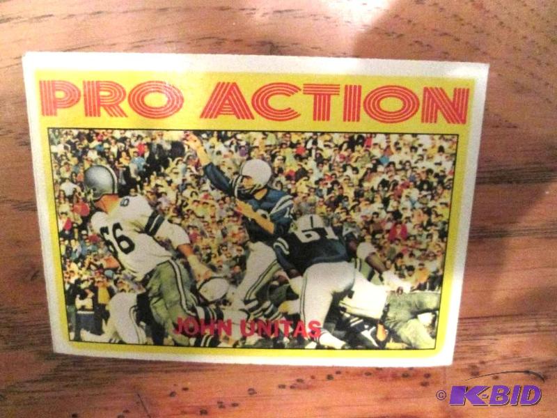 lot 105 image: 1972 Topps John Unitas collector card...